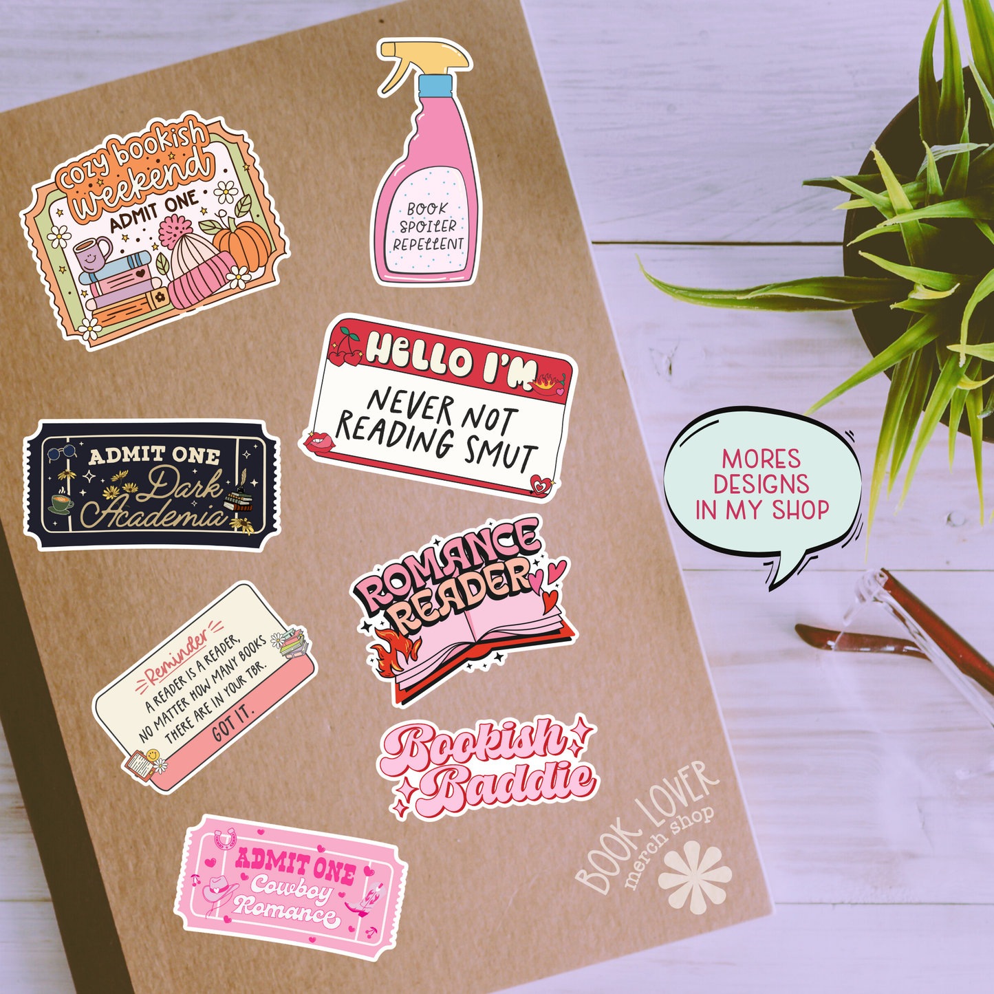 Book Lover Merch Shop - Slow Burn Book Club Stickers / Bookish Merch, Book Lover