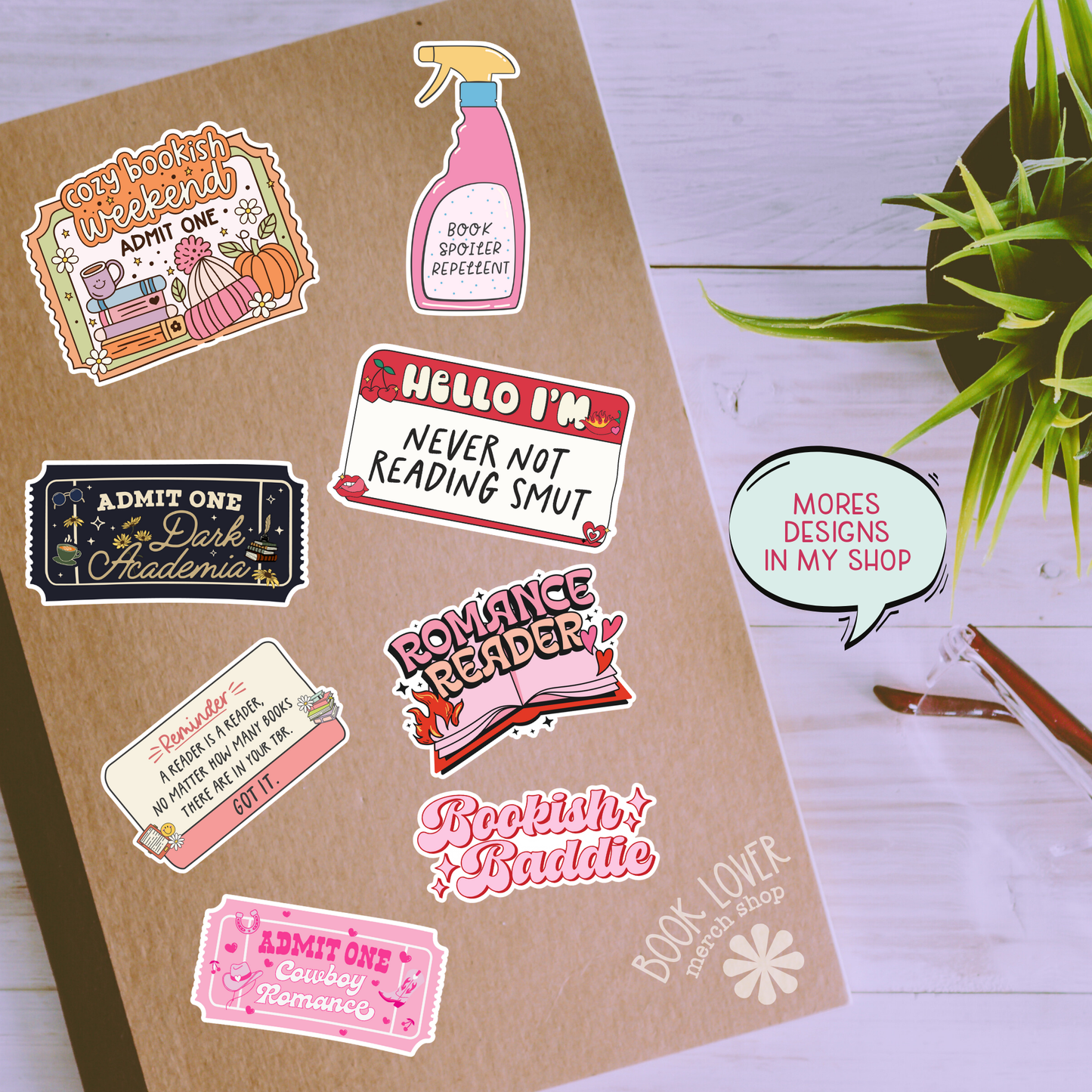 Book Lover Merch Shop - Late Night Reader Book Club Stickers / Trendy Reading