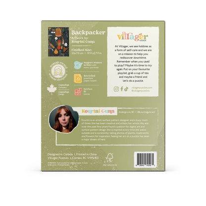 Villager Puzzles - Backpacker 1000-Piece Puzzle | Designed in BC Canada Artist