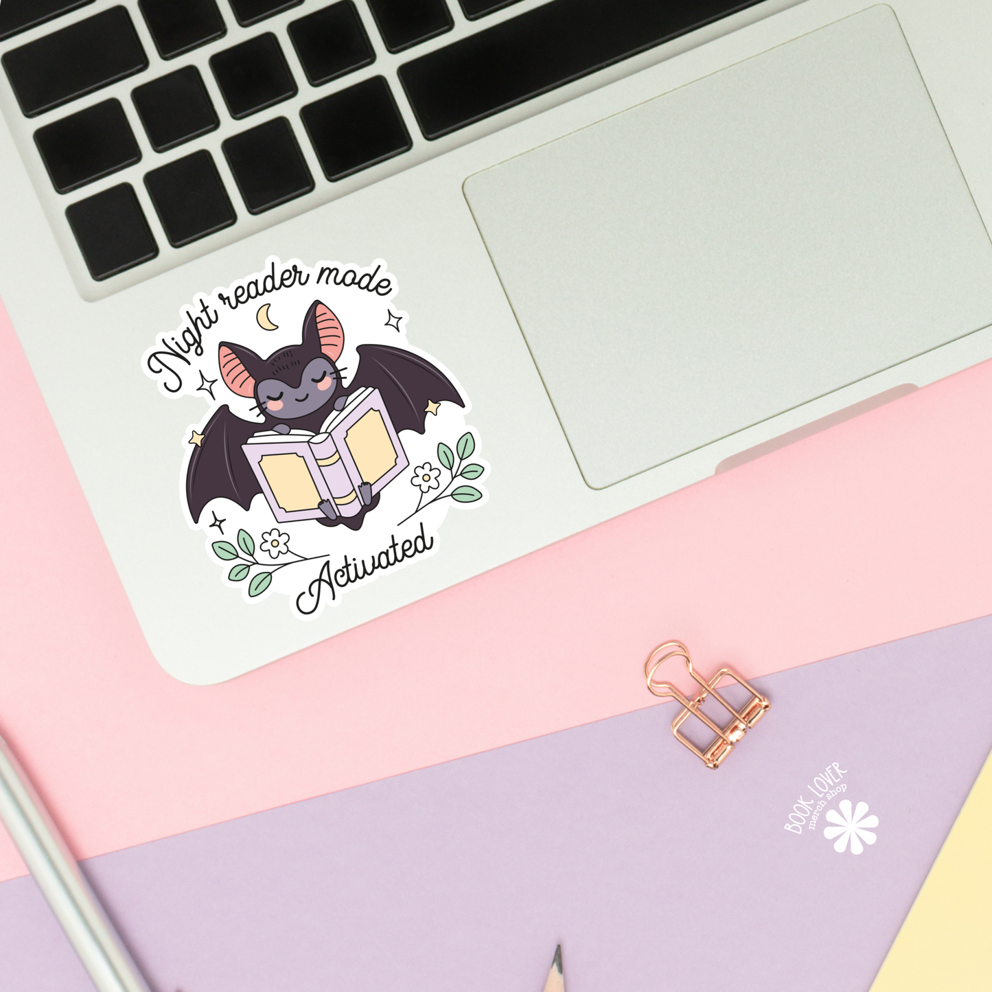 Book Lover Merch Shop - Night Reader Mode Activated Stickers / Bookish Stickers