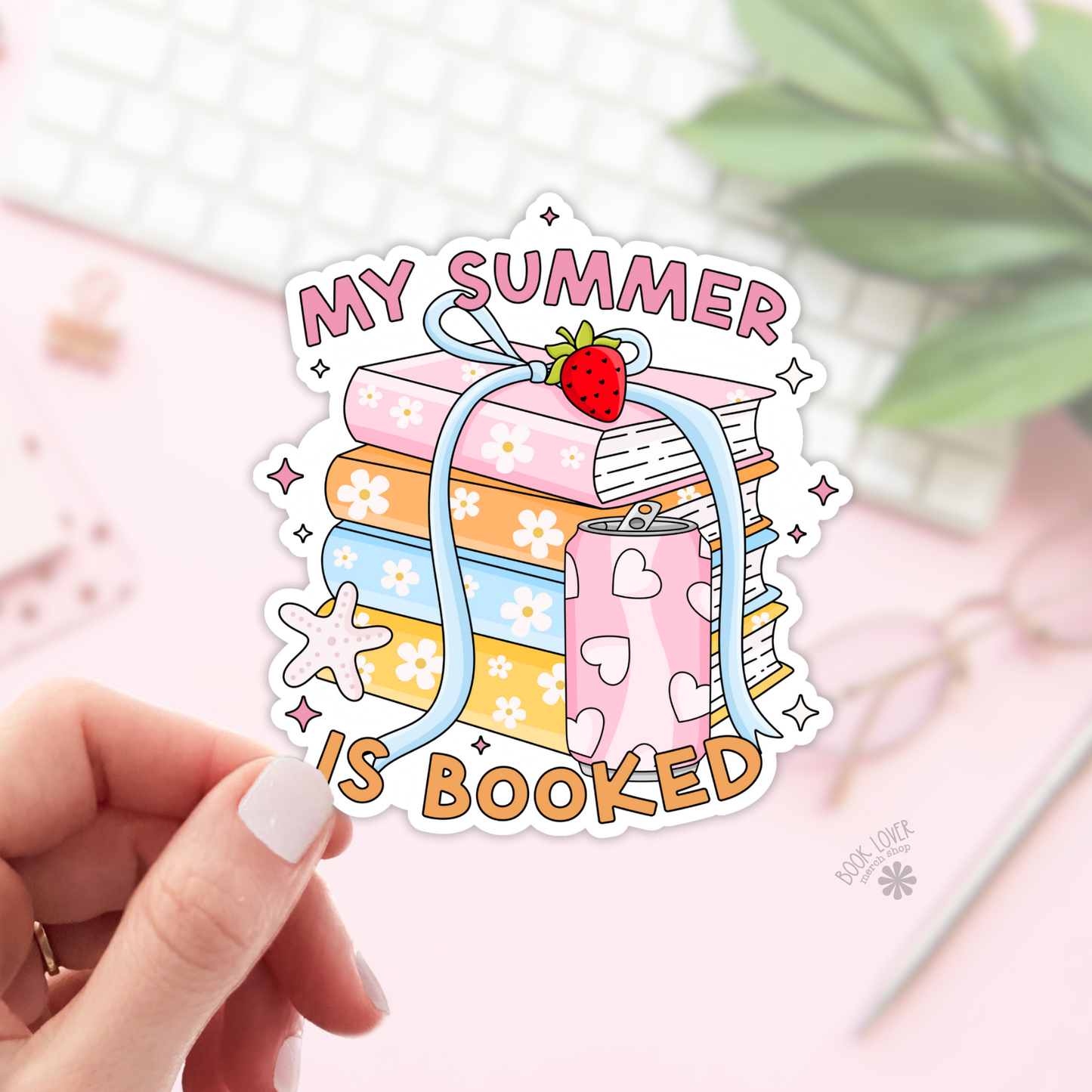 Book Lover Merch Shop - My Summer is Booked Stickers / Bookish Stickers / Book Lover