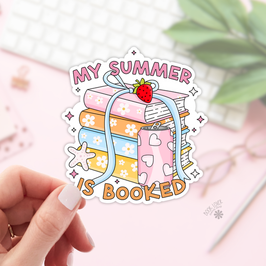 Book Lover Merch Shop - My Summer is Booked Stickers / Bookish Stickers / Book Lover