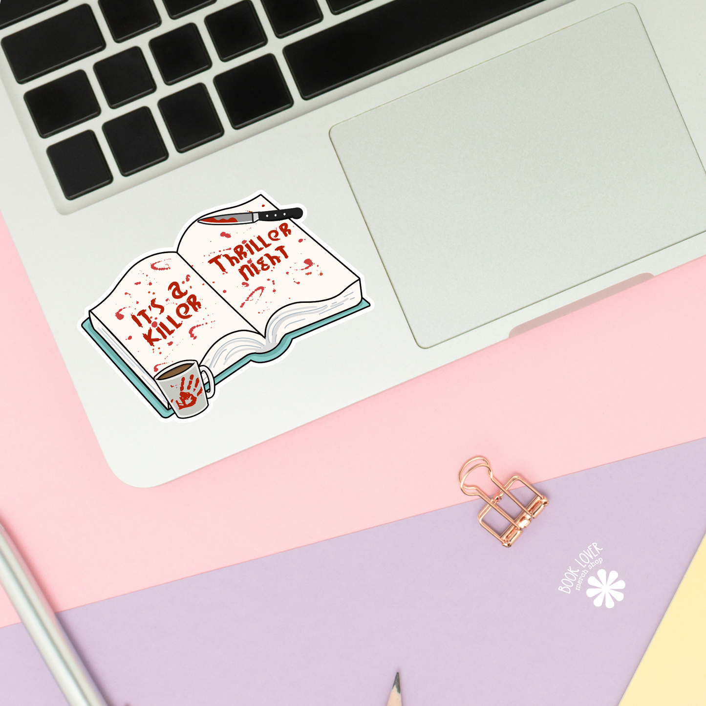 Book Lover Merch Shop - It's a Killer Thriller Night Stickers / Bookish Stickers