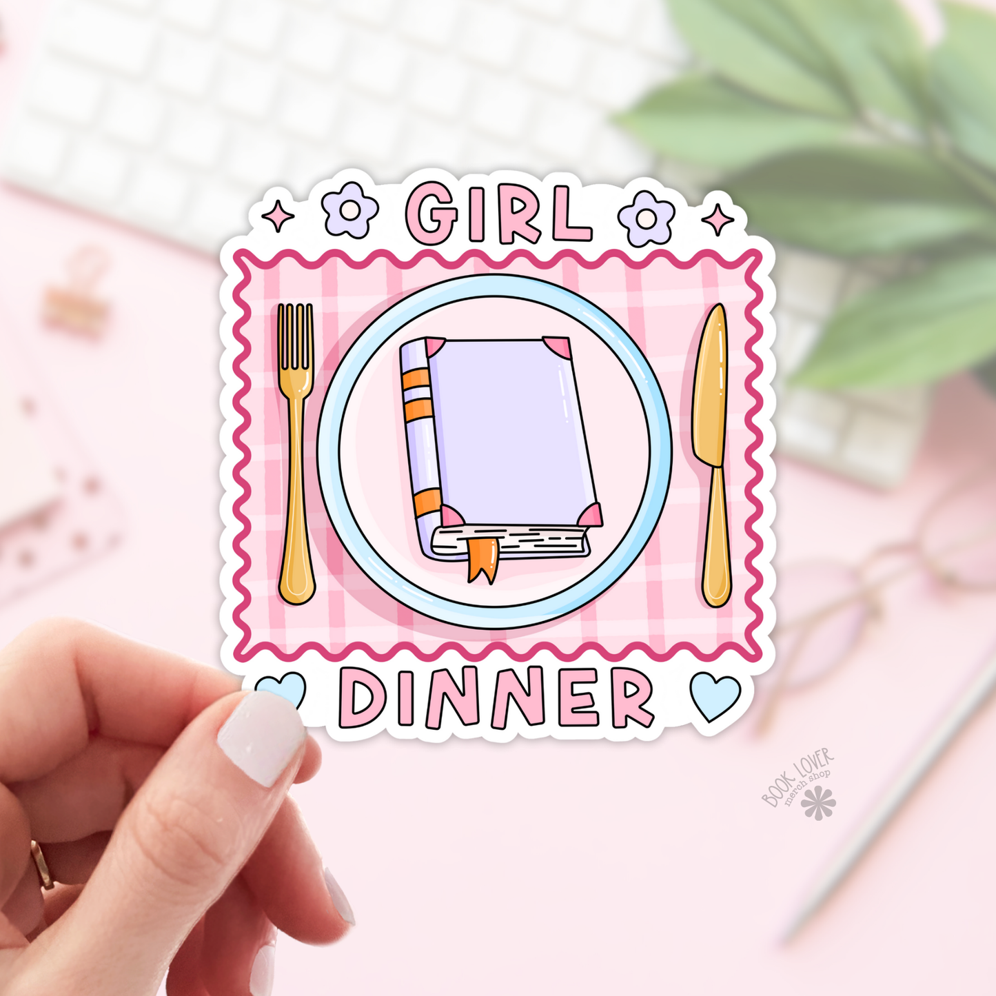 Book Lover Merch Shop - Girl Dinner Stickers / Bookish Stickers / Book Lover Gift