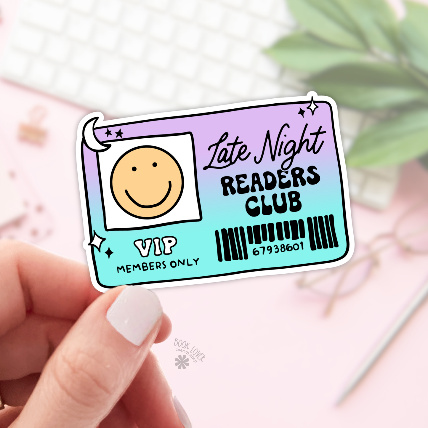 Book Lover Merch Shop - Late Night Reader Book Club Stickers / Trendy Reading