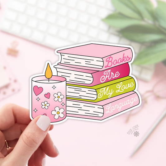 Book Lover Merch Shop - Books Are My Love Language Stickers / Bookish Stickers
