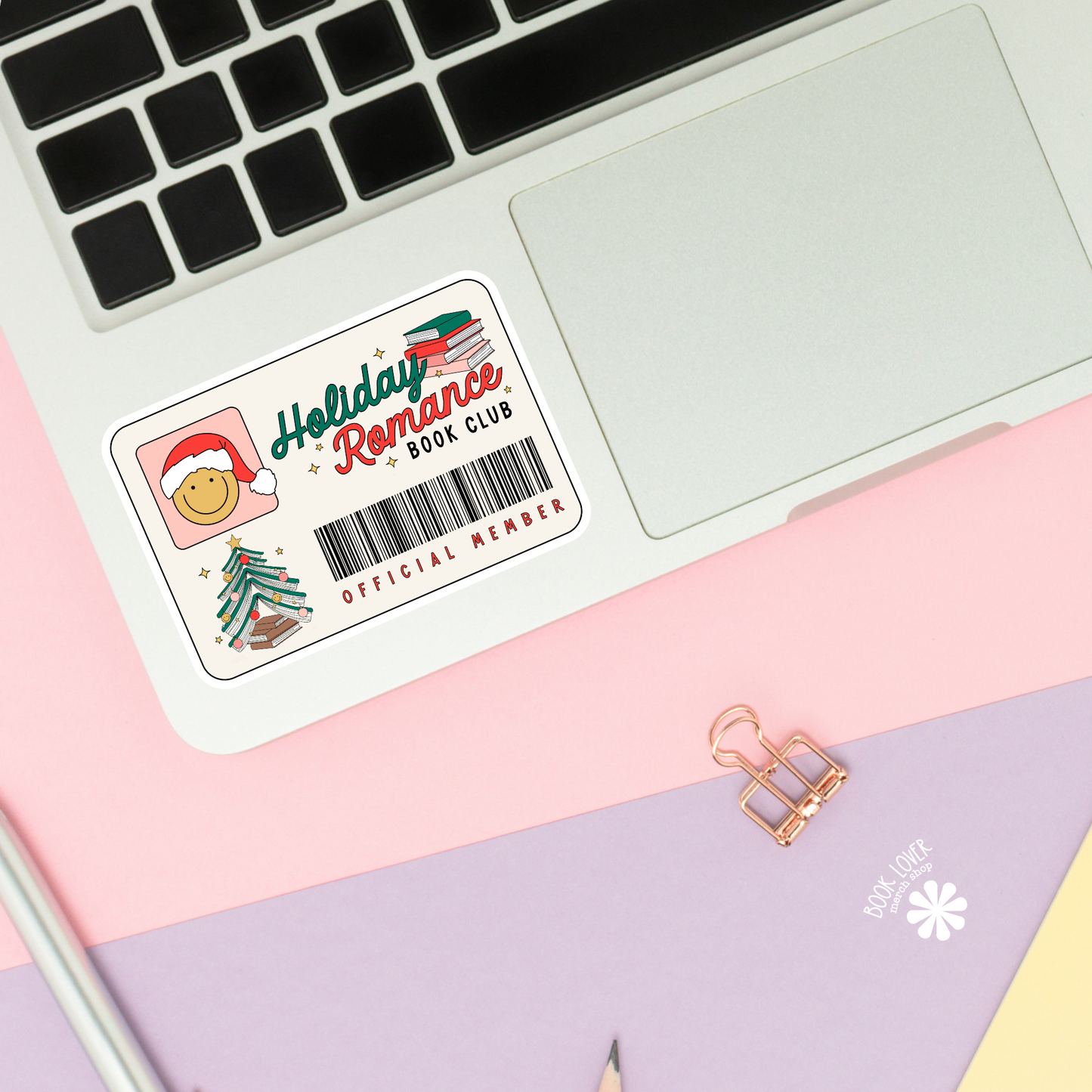 Book Lover Merch Shop - Holiday Romance Book Club Stickers / Christmas Bookish