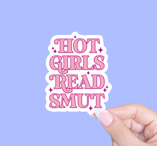 Radical Buttons - Hot girls read smut, Kindle sticker, Sticker for readers