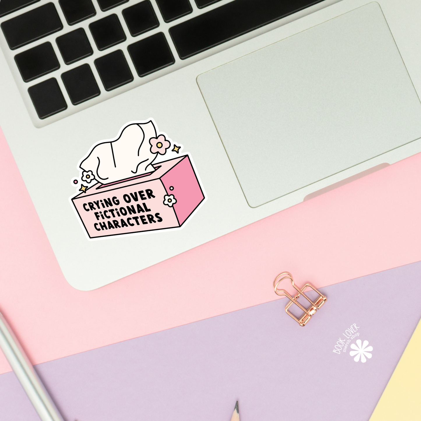 Book Lover Merch Shop - Crying Over Fictional Characters Stickers / Bookish Stickers