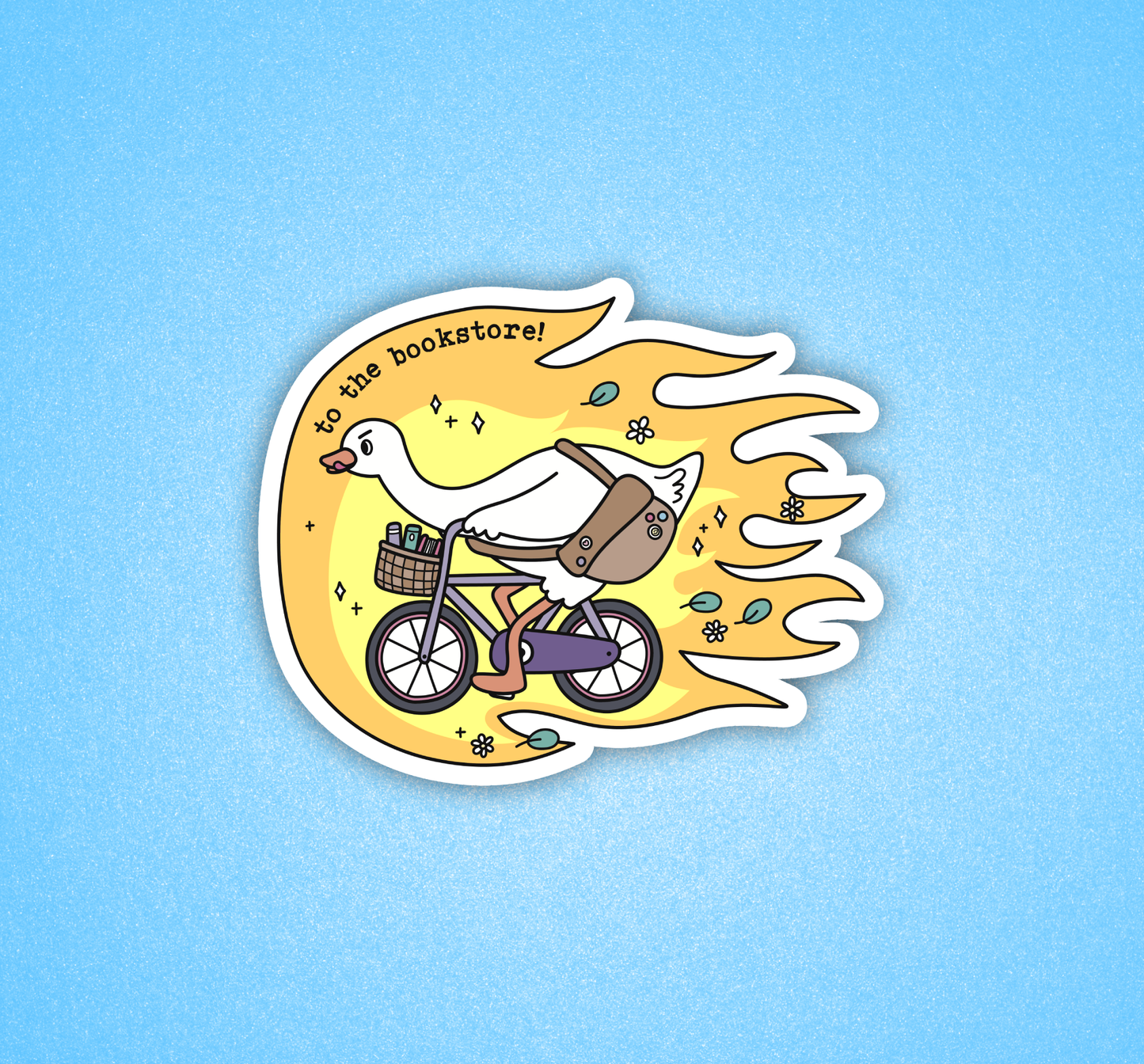 Radical Buttons - To the bookstore, Goose sticker, Bookish sticker