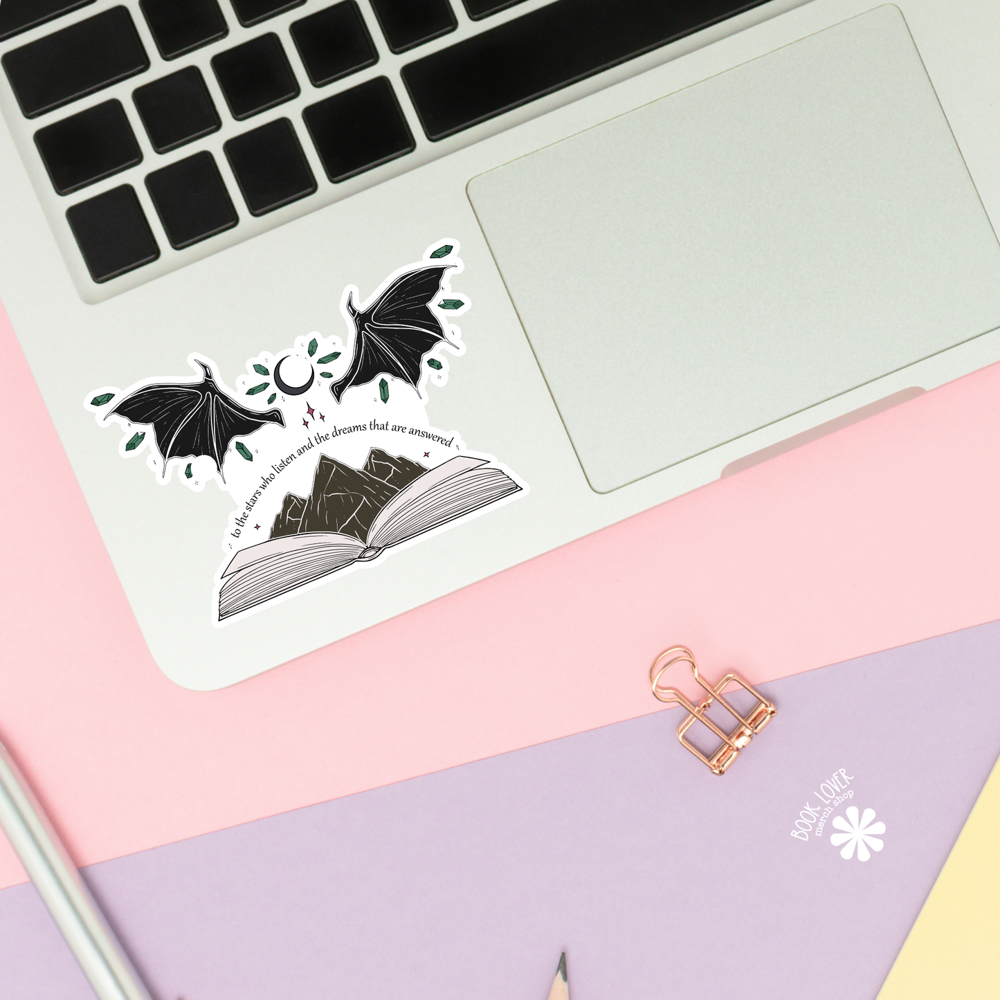 Book Lover Merch Shop - Dragon Wings Stickers / To The Stars Bookish Stickers / Book