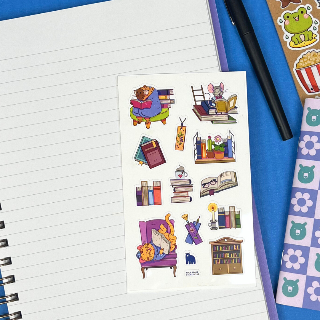 Four Bears Sticker Club - Book Nook Bliss