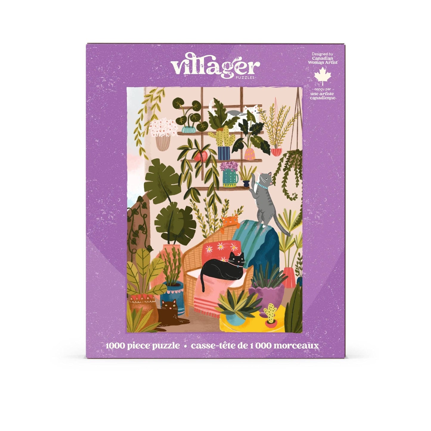 Villager Puzzles - Balcony Cats | 1000-Piece Puzzle | Designed in Canada