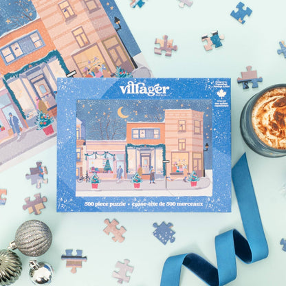 Villager Puzzles - Holiday Streets | 500-Piece Puzzle | Designed in Canada