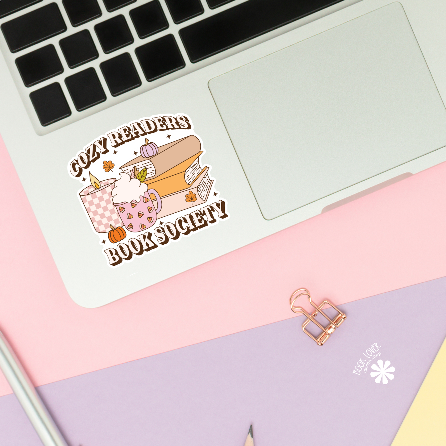 Book Lover Merch Shop - Cozy Readers Book Society Stickers / Bookish Stickers