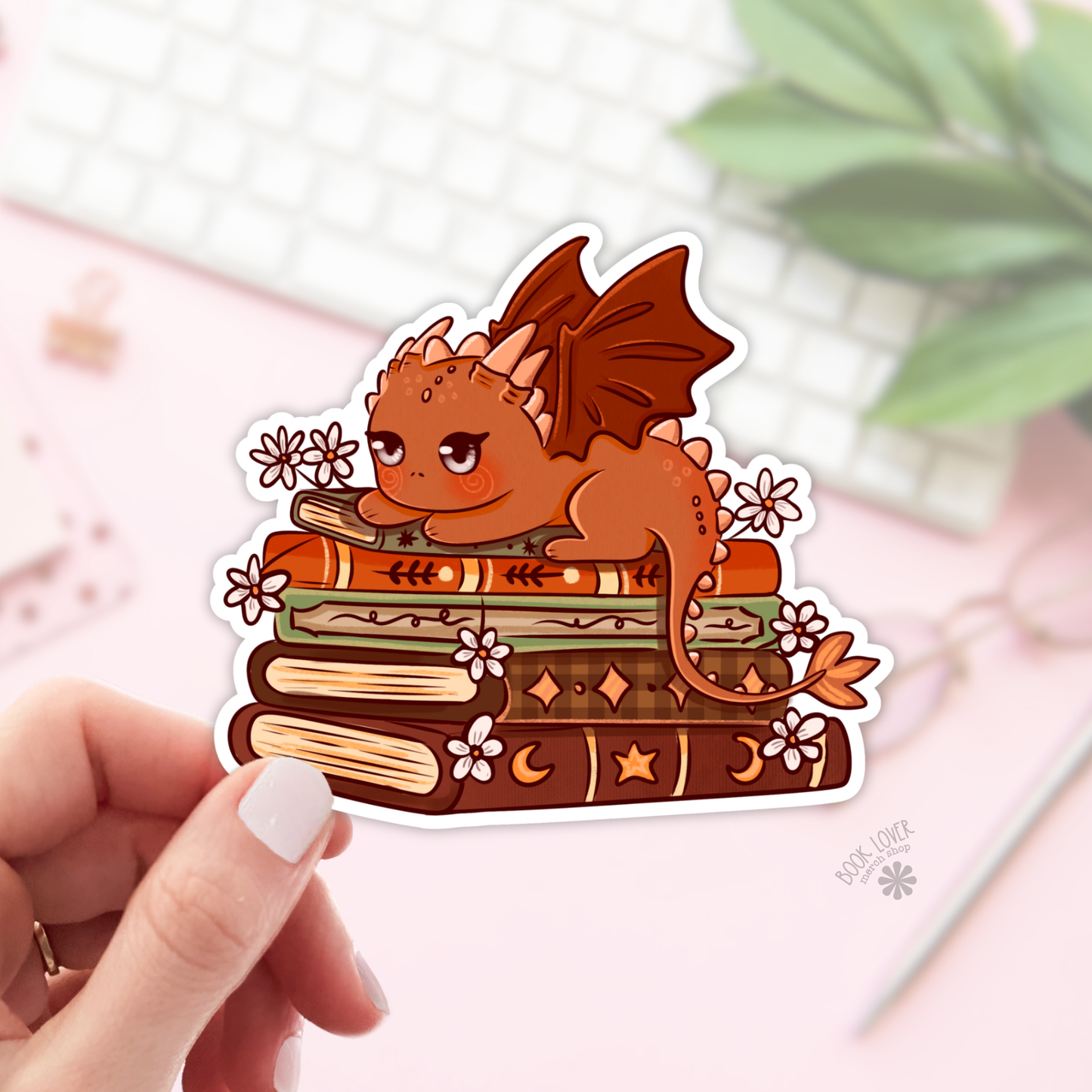 Book Lover Merch Shop - Dragon Books Stickers / Bookish Stickers / Book Lover Gift