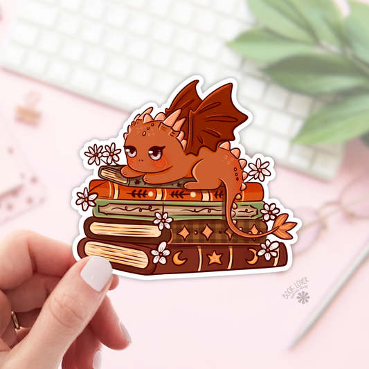 Book Lover Merch Shop - Dragon Books Stickers / Bookish Stickers / Book Lover Gift