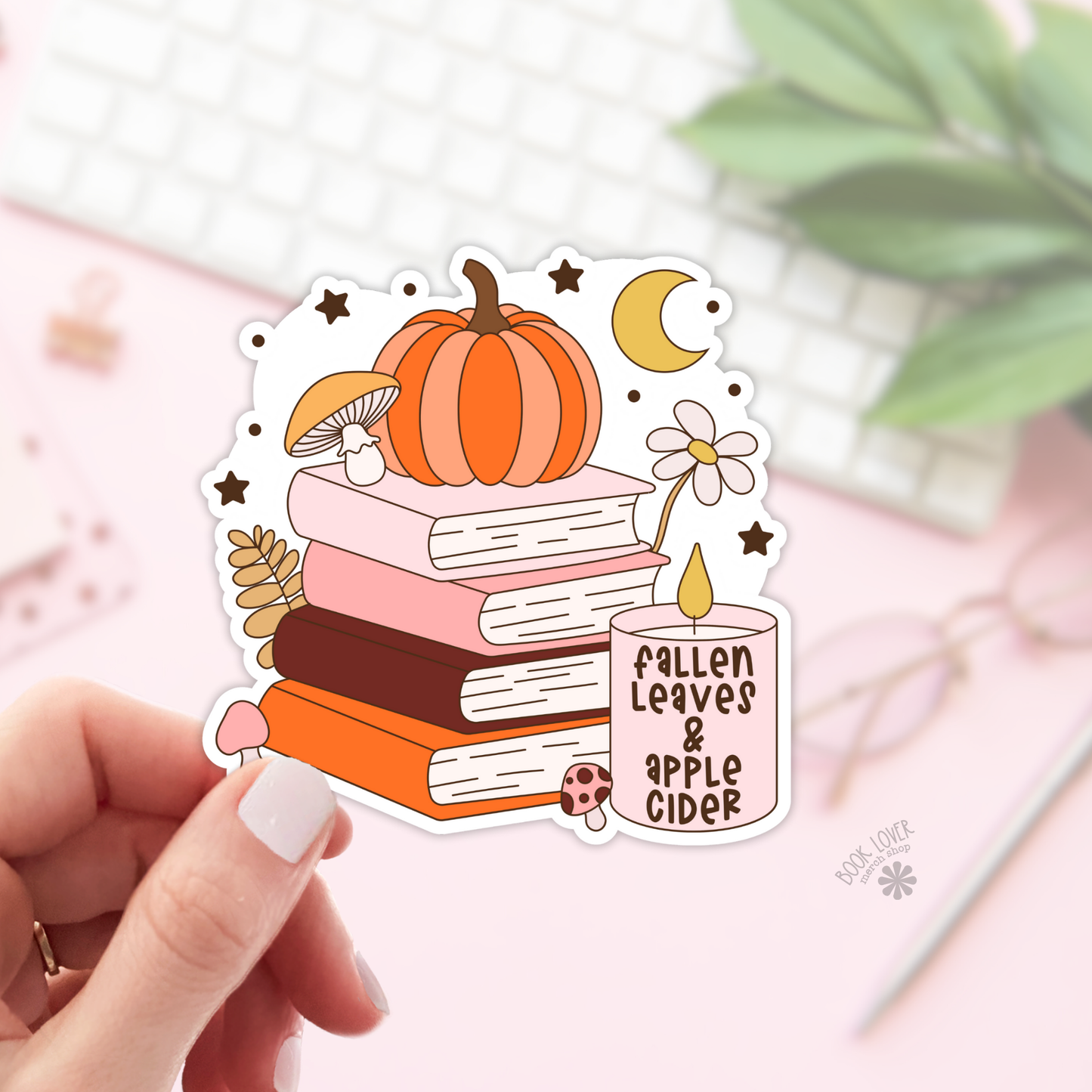 Book Lover Merch Shop - Autumn Books and Candle Stickers / Bookish Stickers