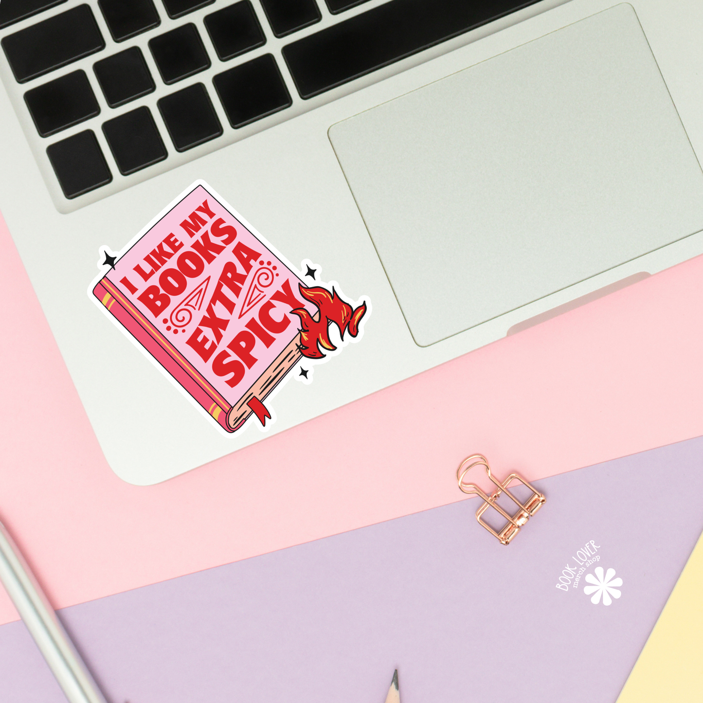 Book Lover Merch Shop - I Like My Books Extra Spicy Stickers / Bookish Merch Lover