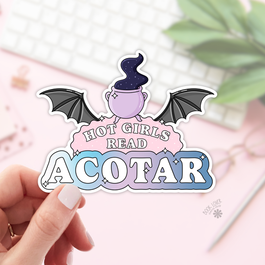 Book Lover Merch Shop - Hot Girls Read Acotar Stickers / Bookish Stickers
