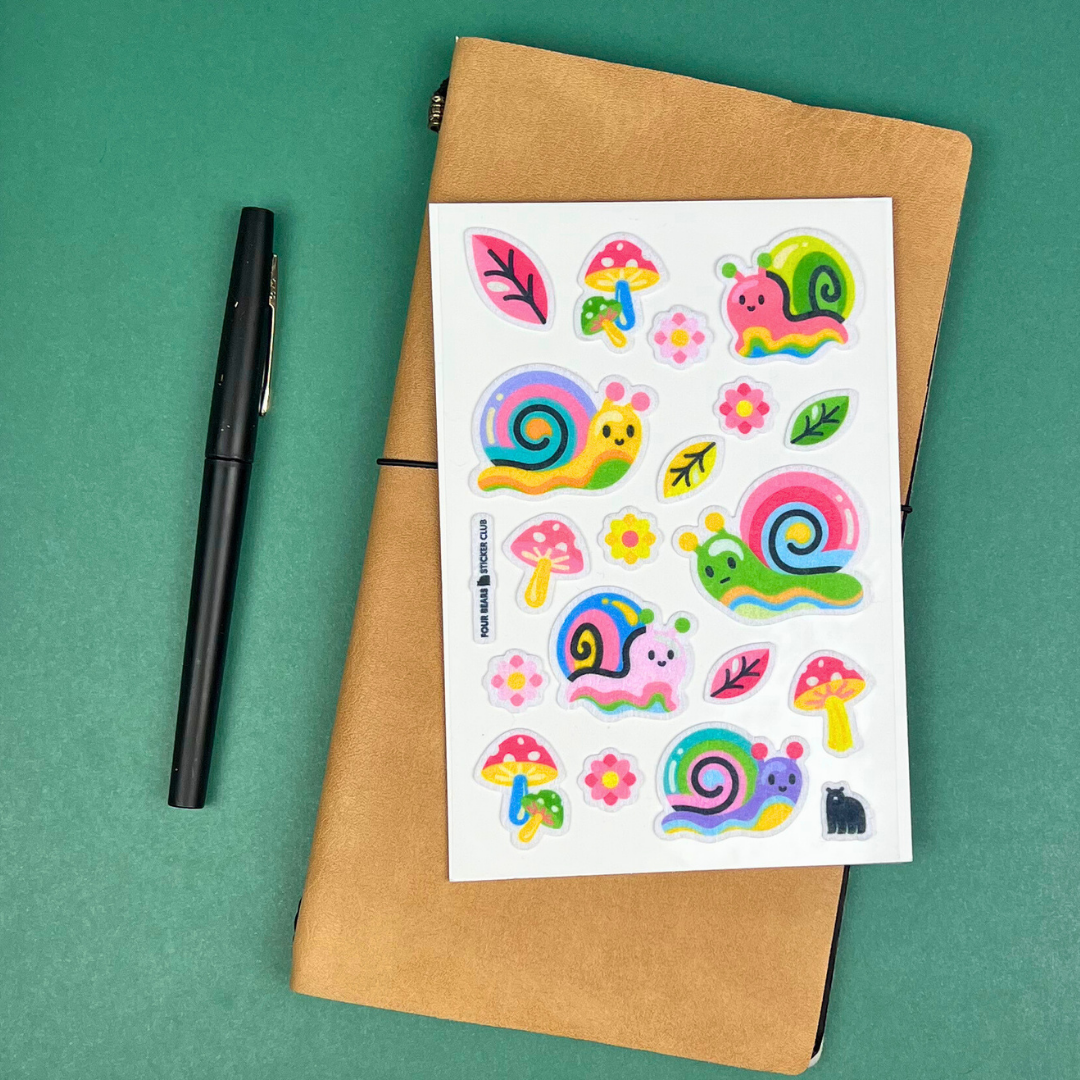 Four Bears Sticker Club - Fuzzy Snails