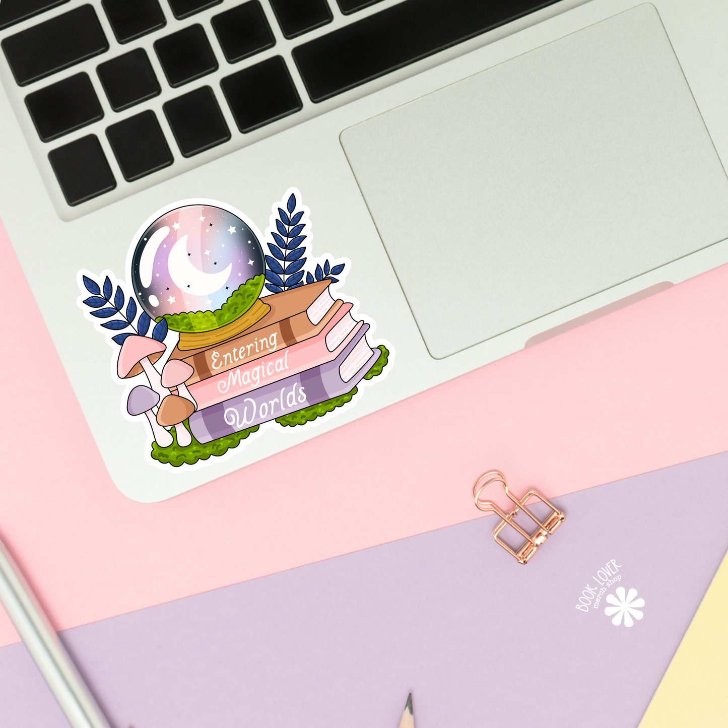Book Lover Merch Shop - Entering Magical Worlds Stickers / Bookish Stickers