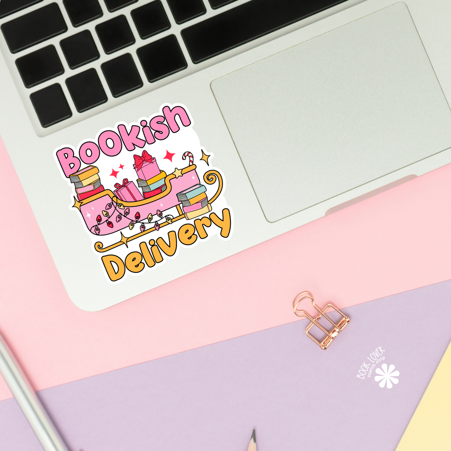 Book Lover Merch Shop - Christmas Bookish Delivery Stickers / Bookish Stickers