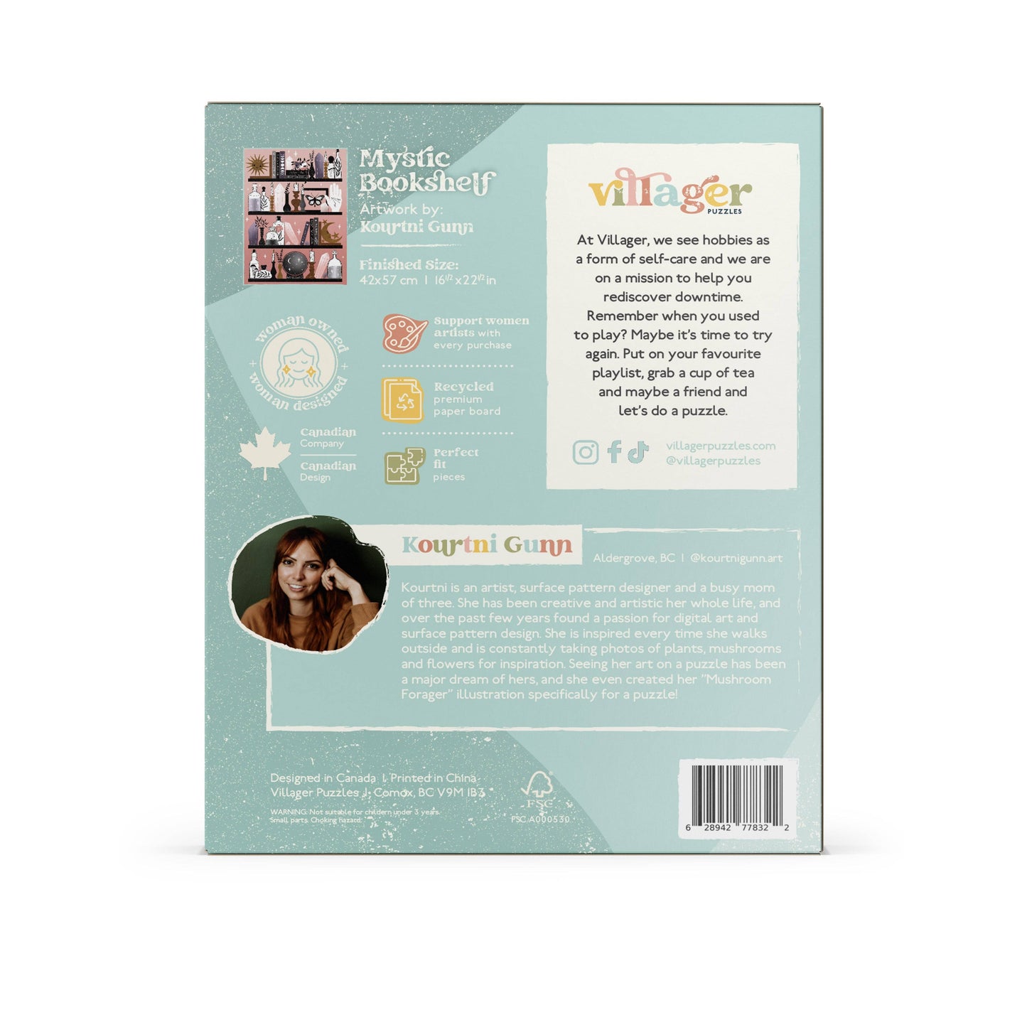 Villager Puzzles - Mystic Bookshelf | 500-Piece Puzzle | Designed in BC Canada