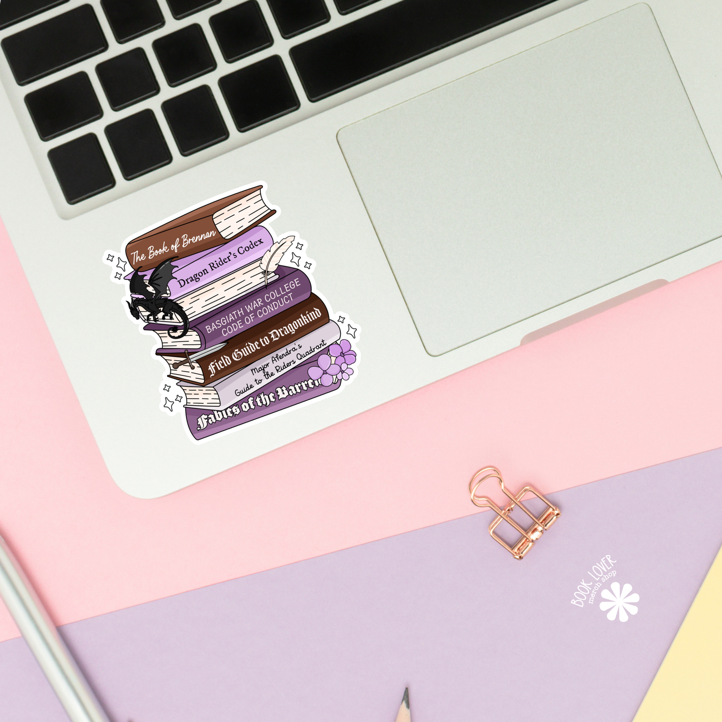 Book Lover Merch Shop - Dragon Books Stickers / Fourth Wing Bookish Stickers