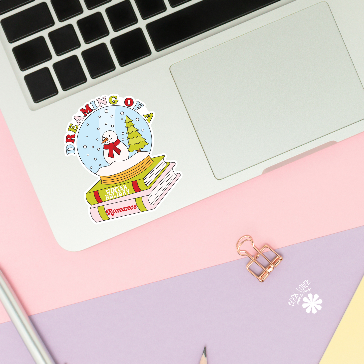 Book Lover Merch Shop - Dreaming of a Winter Holiday Romance Stickers / Bookish