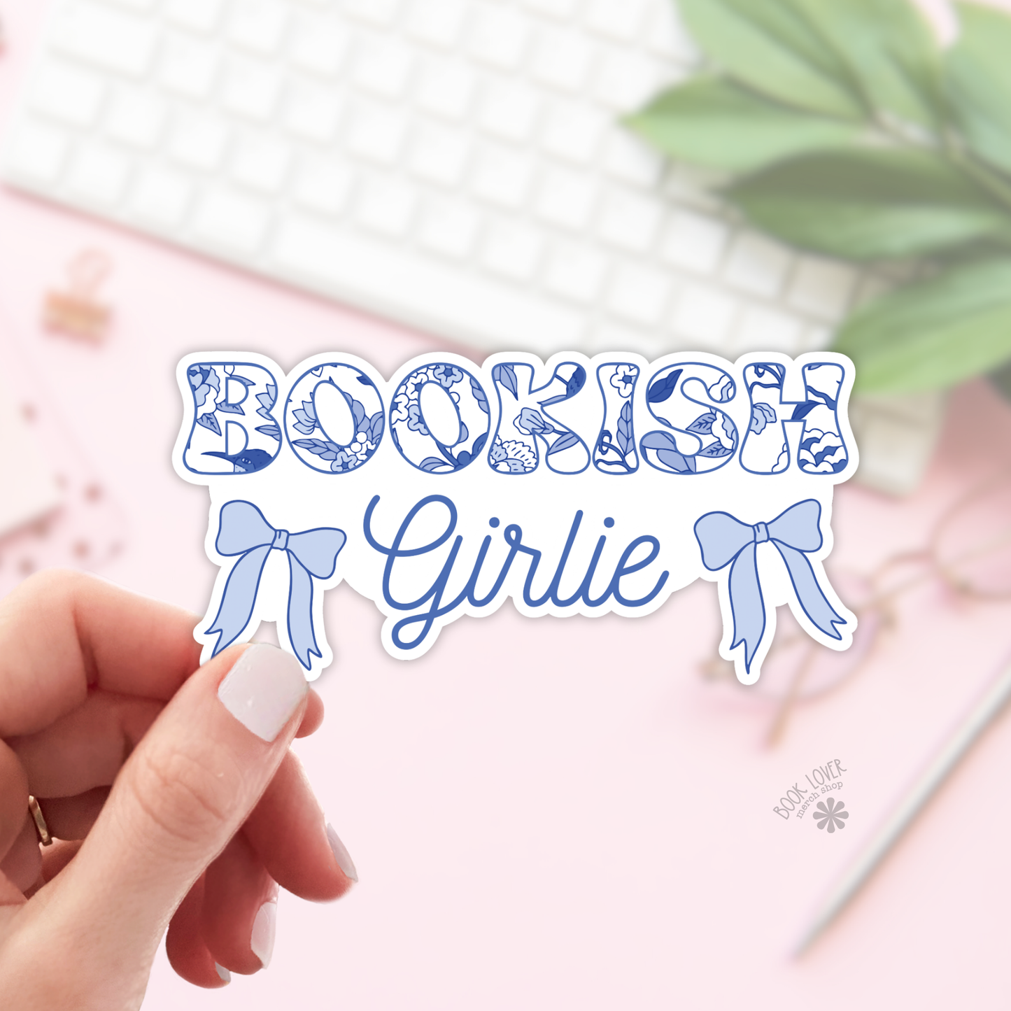 Book Lover Merch Shop - Chinoiserie Bookish Girlie Stickers / Coquette Bow Bookish