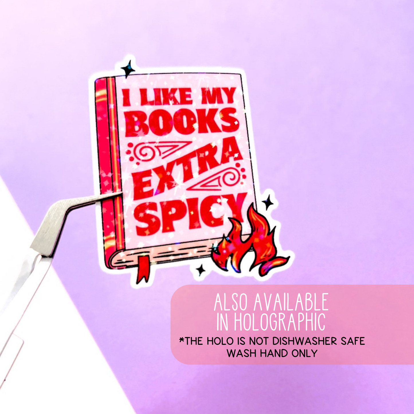 Book Lover Merch Shop - I Like My Books Extra Spicy Stickers / Bookish Merch Lover