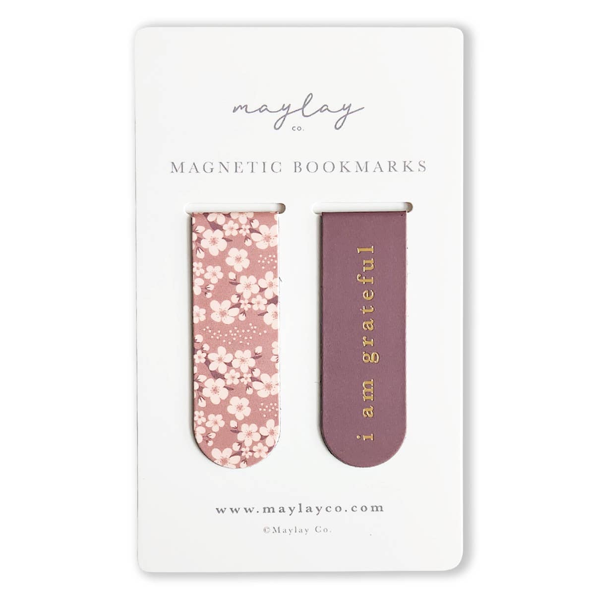 Maylay Co. - Cherry Blossoms Floral Magnetic Bookmarks (Set of 2)