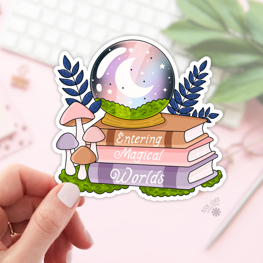 Book Lover Merch Shop - Entering Magical Worlds Stickers / Bookish Stickers