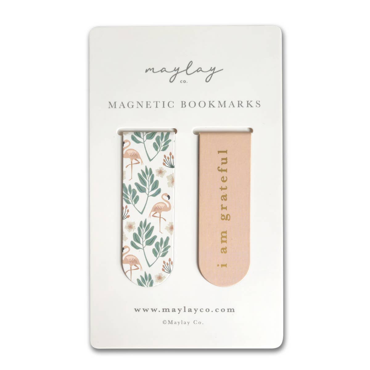 Maylay Co. - Flamingos Floral Magnetic Gold Foil Bookmarks (Set of 2)
