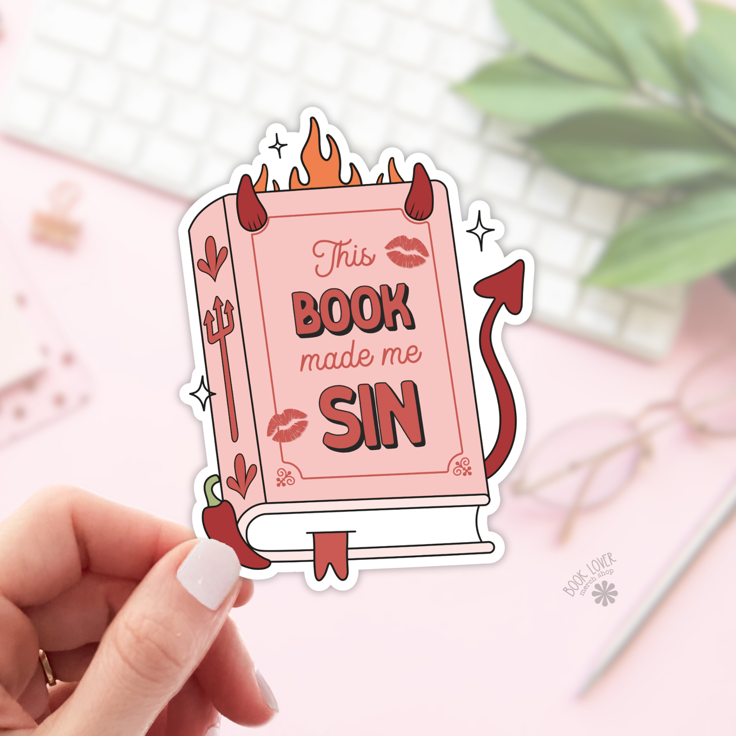 Book Lover Merch Shop - This Book Made Me Sin Stickers / Bookish Stickers / Book