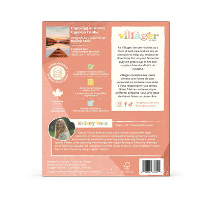 Villager Puzzles - Canoeing at Dawn | 500-Piece Puzzle | Designed in Canada