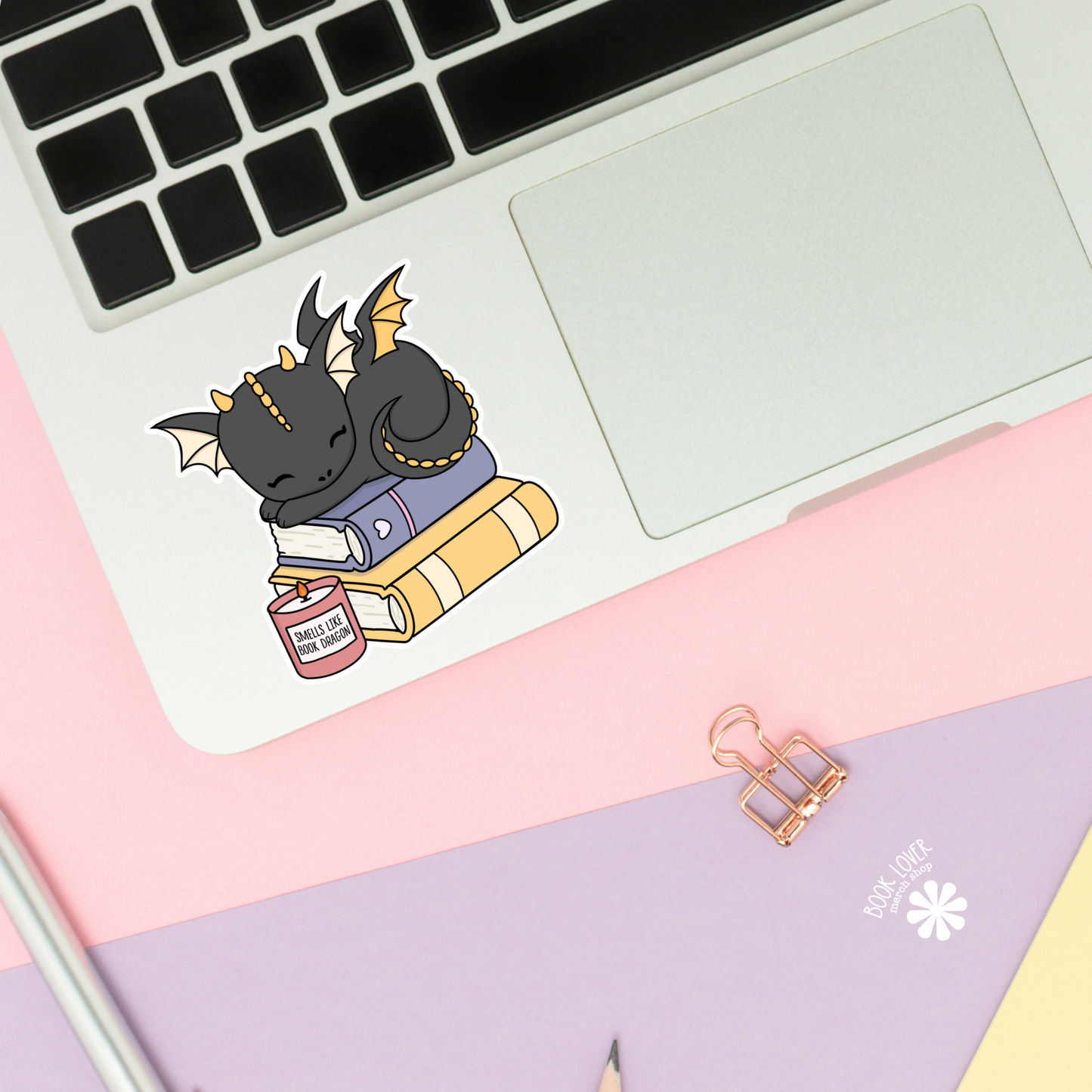 Book Lover Merch Shop - Smells Like Book Dragon Stickers / Bookish Stickers