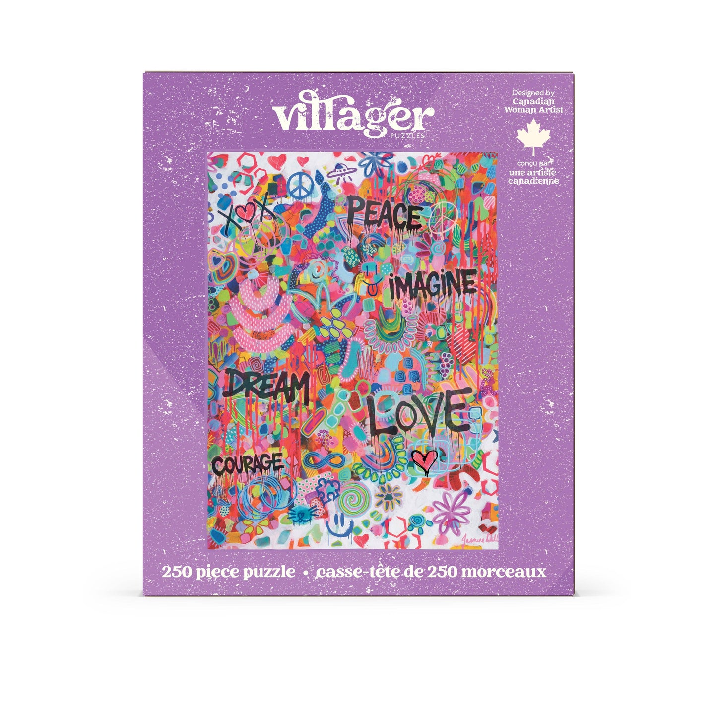 Villager Puzzles - Pink Graffiti | 250 Piece Puzzle | Designed in Canada