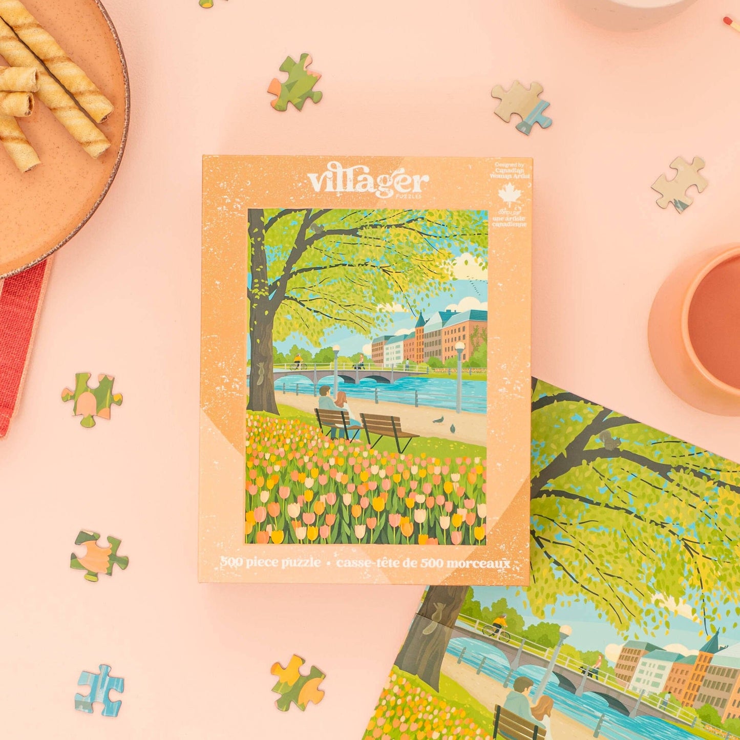 Villager Puzzles - Tulip Season | 500-Piece Puzzle | Designed in Canada
