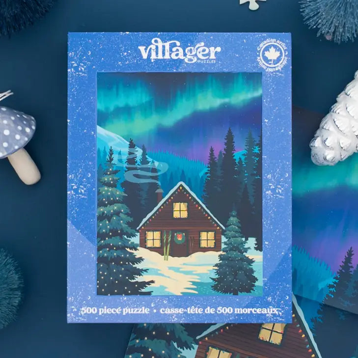 Villager Puzzles - Northern Cabin | 500-Piece Puzzle | Designed in Canada