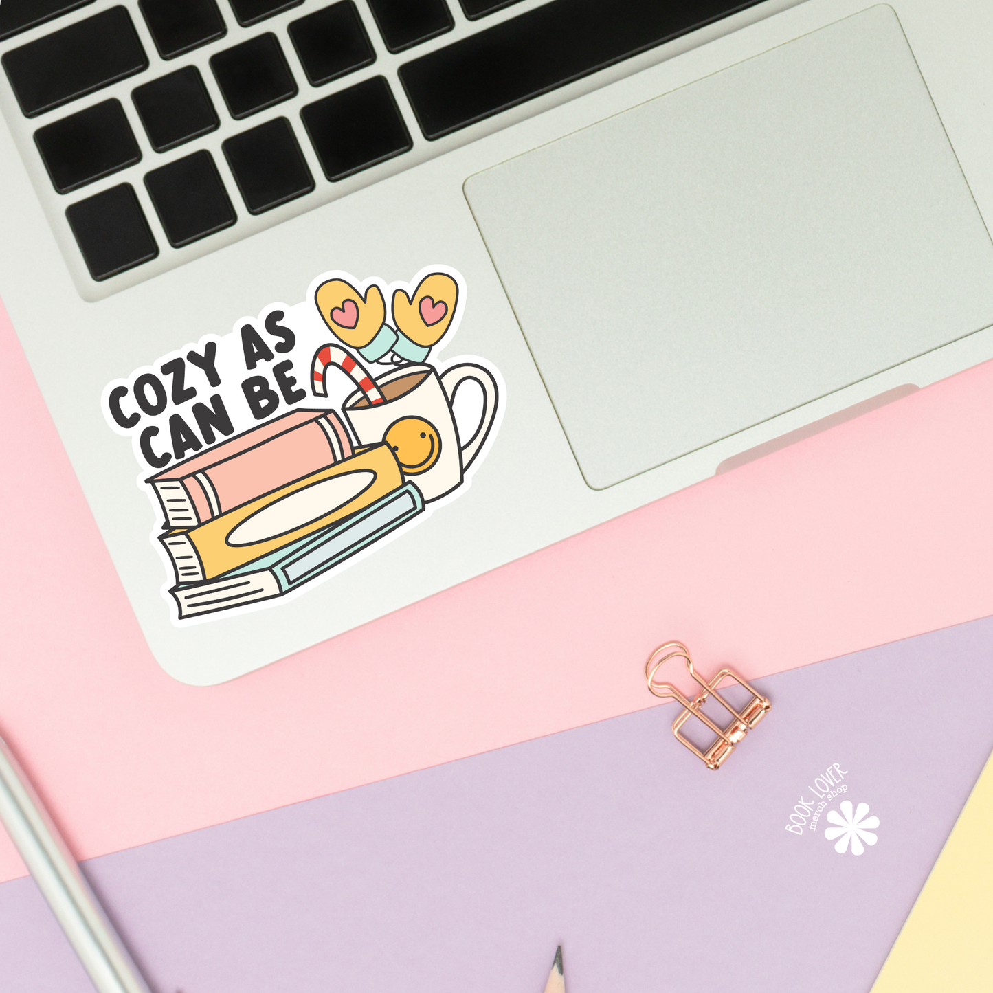 Book Lover Merch Shop - Cozy As Can Be Stickers / Bookish Stickers / Book Lover Gift