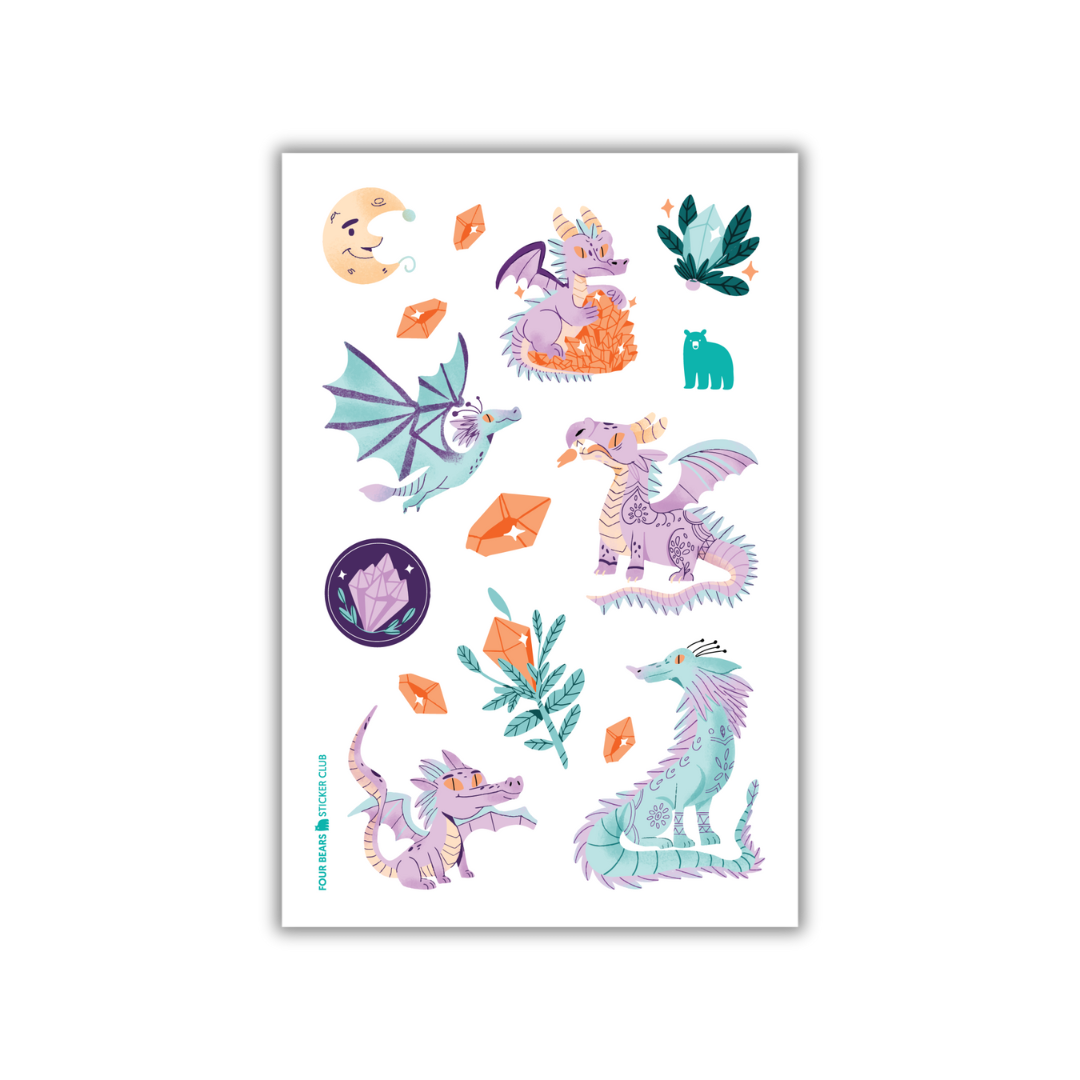 Four Bears Sticker Club - Dragons and Gems