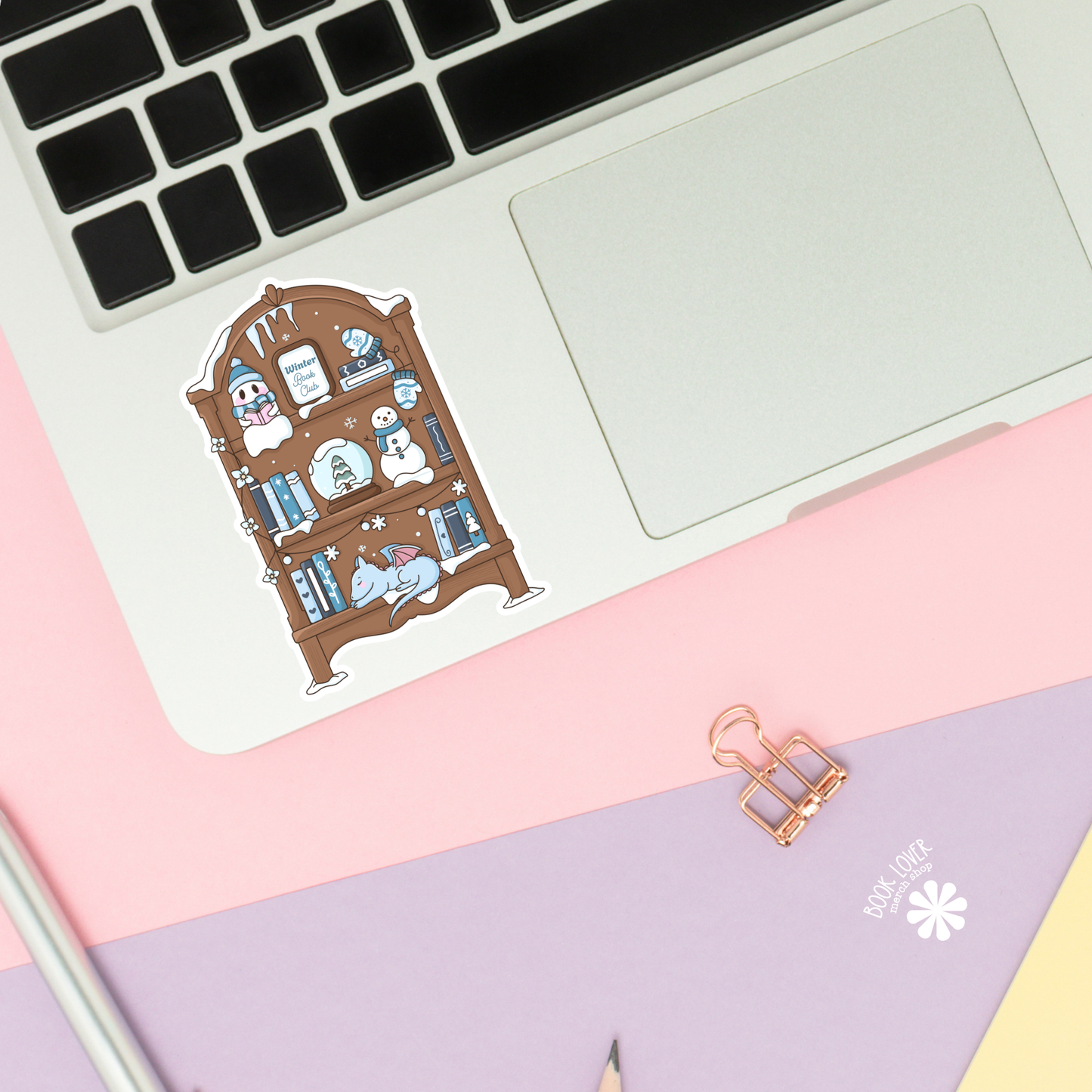 Book Lover Merch Shop - Winter Bookshelf Stickers / Bookish Winter Stickers
