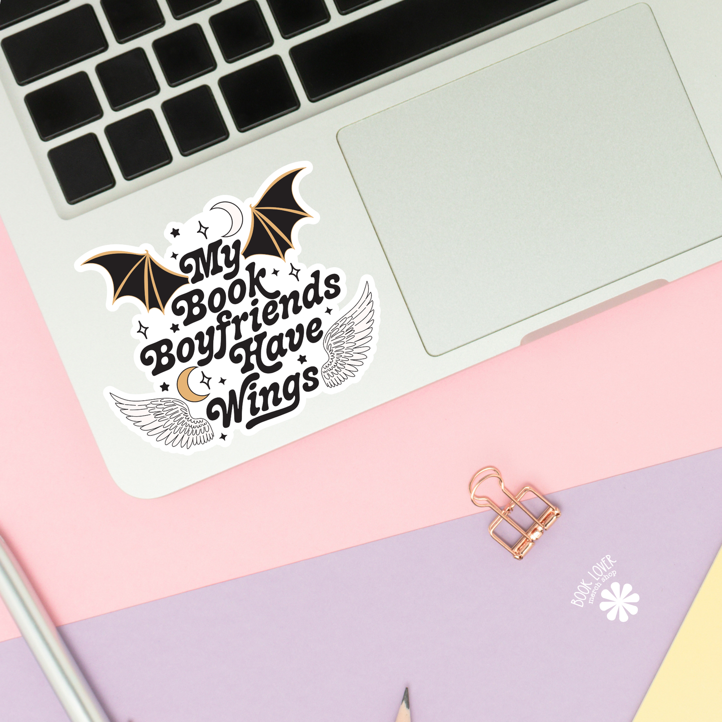 Book Lover Merch Shop - My Book Boyfriends Have Wings Stickers / Bookish Stickers /