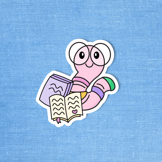 Radical Buttons - Bookworm sticker, Bookish sticker, Laptop sticker, Bookstore