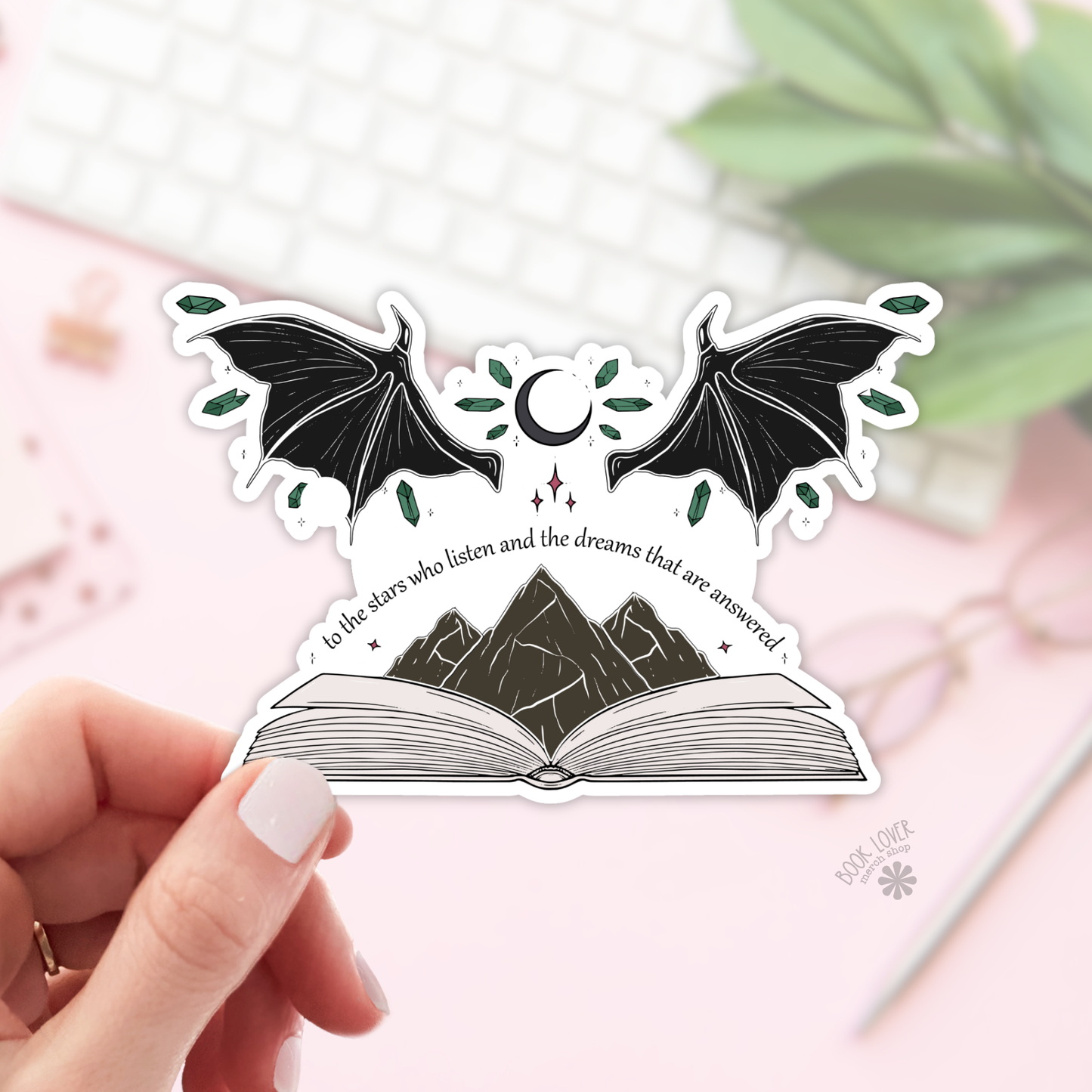 Book Lover Merch Shop - Dragon Wings Stickers / To The Stars Bookish Stickers / Book