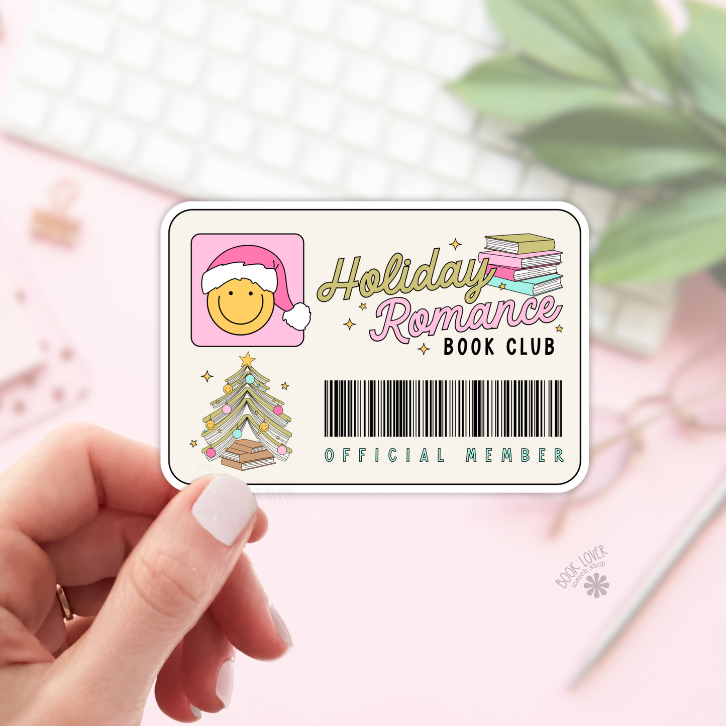 Book Lover Merch Shop - Holiday Romance Book Club Stickers / Christmas Bookish