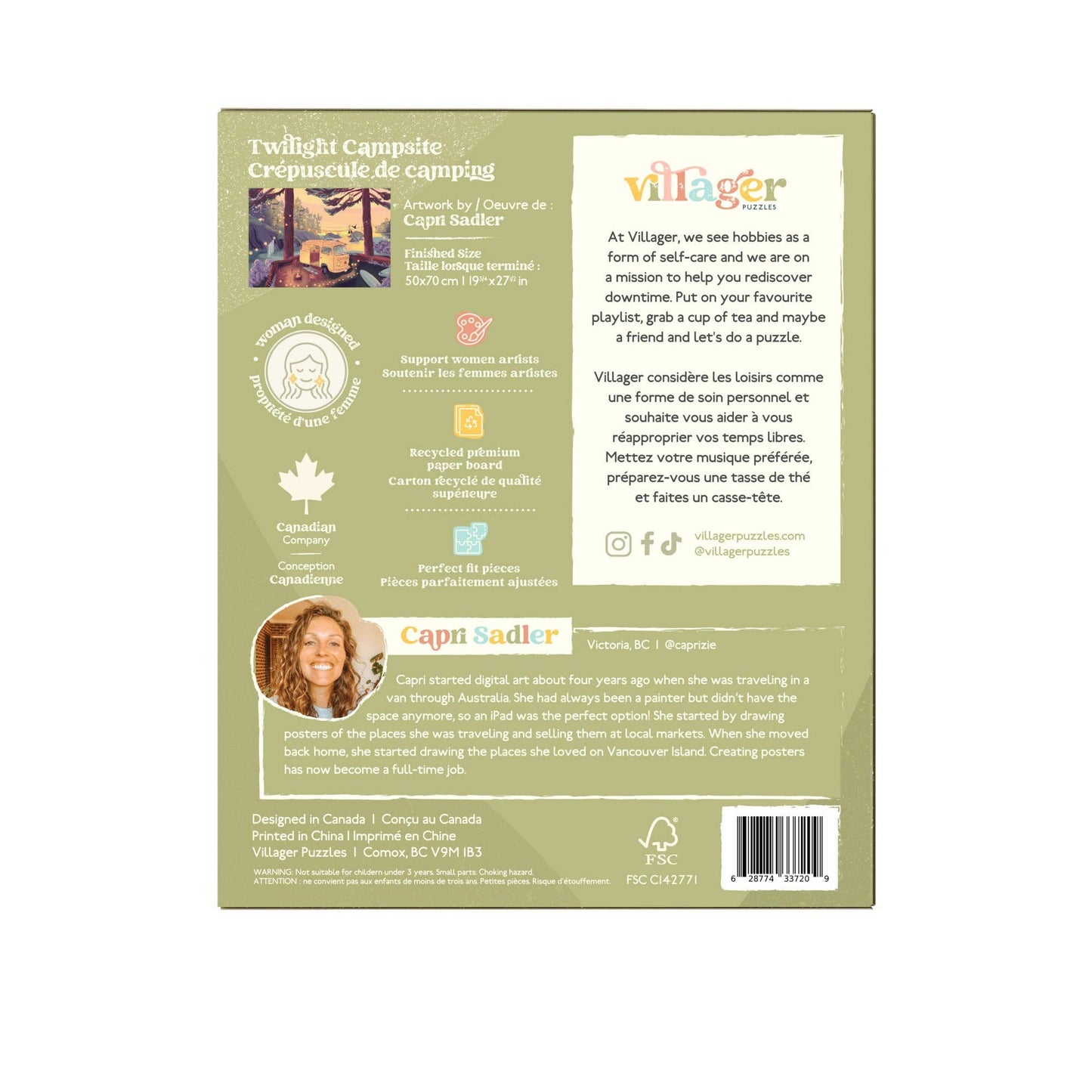 Villager Puzzles - Twilight Campsite | 1000-Piece Puzzle | Designed in Canada