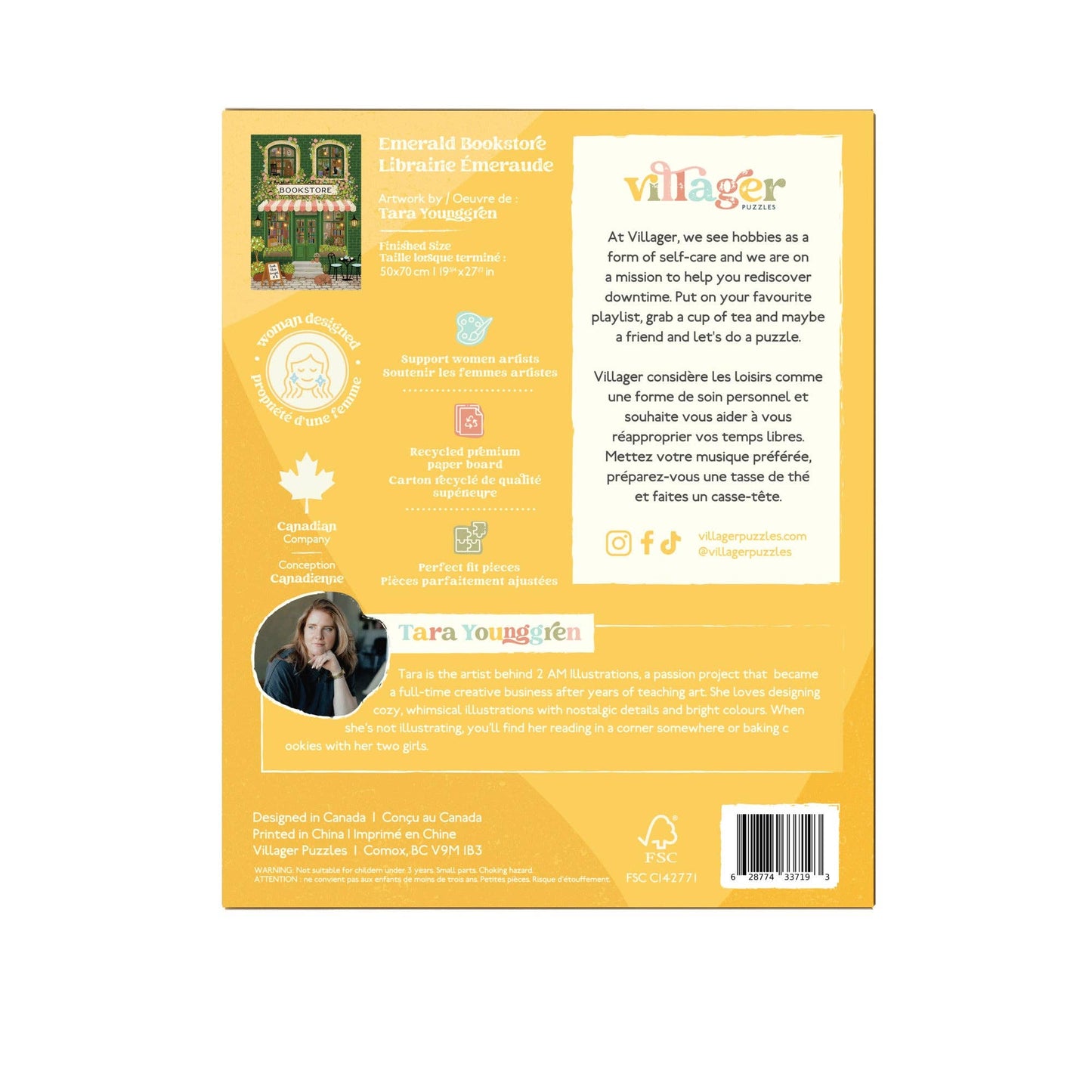 Villager Puzzles - Emerald Bookstore | 1000-Piece Puzzle | Designed in Canada